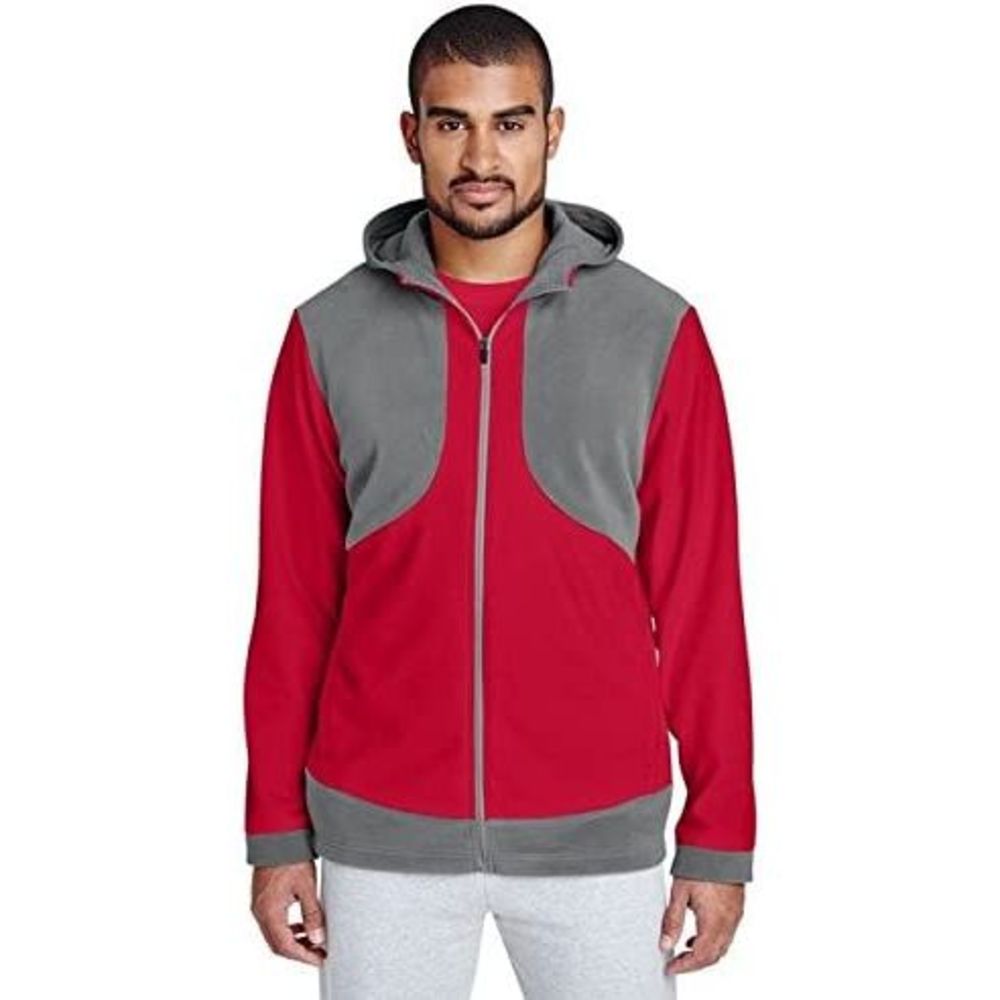 Team 365 Men's Rally Colorblock Microfleece Jacket TT94 Sp Grphite/Sp Rd M
